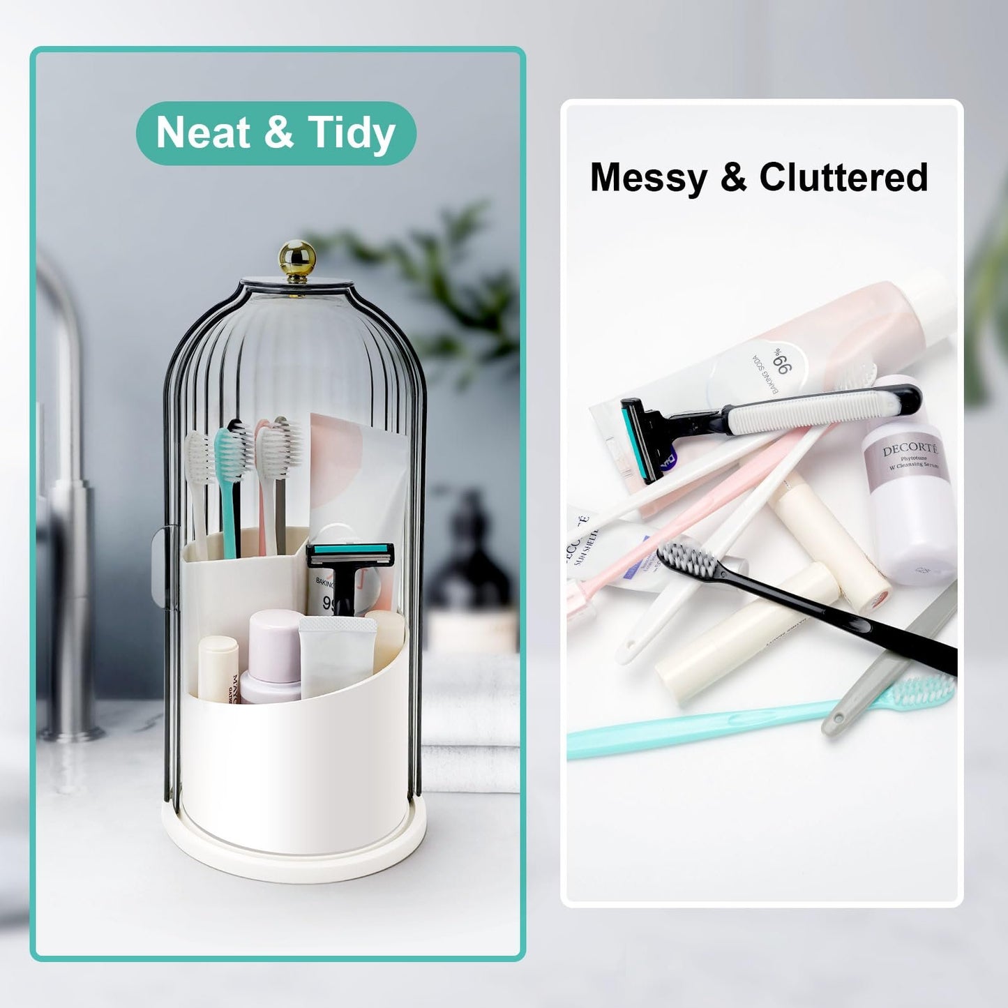 Sliding Lid Toiletries & Makeup Organizer