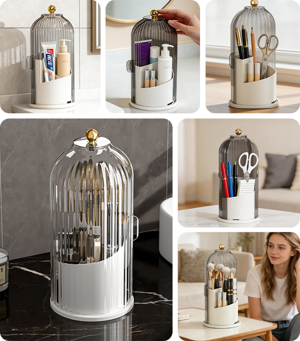 Sliding Lid Toiletries & Makeup Organizer