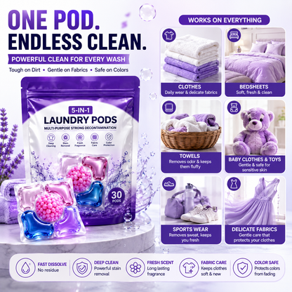 Multi-purpose Strong Decontamination Detergent Cloth Washing pod