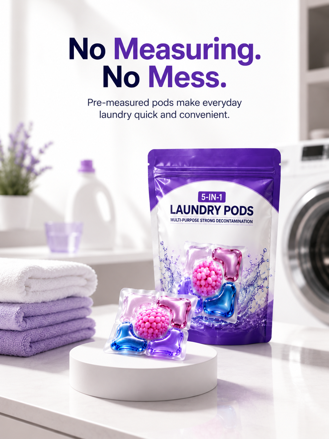 Multi-purpose Strong Decontamination Detergent Cloth Washing pod